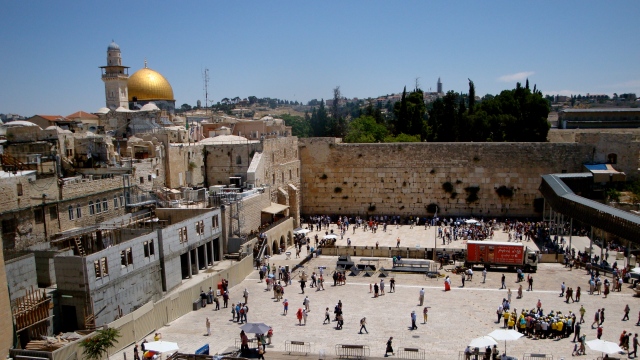 view of the Temple Mount and Western Wall