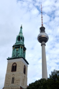 Marienkirche (left); Fernsehturm (right)