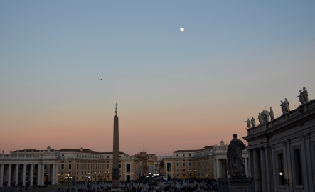 dusk, St. Peter's Square