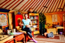 library ger (yurt) playing traditional Mongolian morin khuur